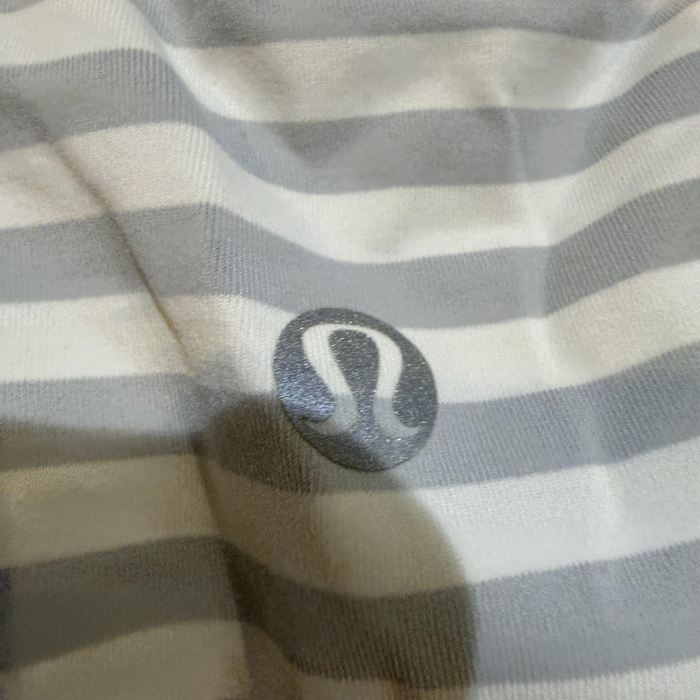lululemon athletica White and Light Gray Striped Tank Top - Picture 3 of 7